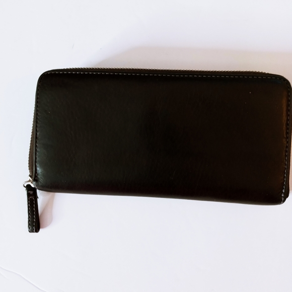 Coach Leather Full Zip Around Long Wallet - Dark Brown w/British Tan Interior - Picture 12 of 12
